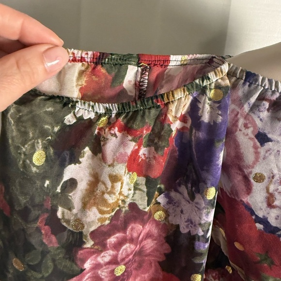 Express Red Floral Off-Shoulder Blouse - Picture 5 of 10